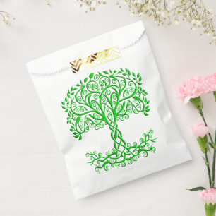 Green Celtic Tree Of Life Favour Bags
