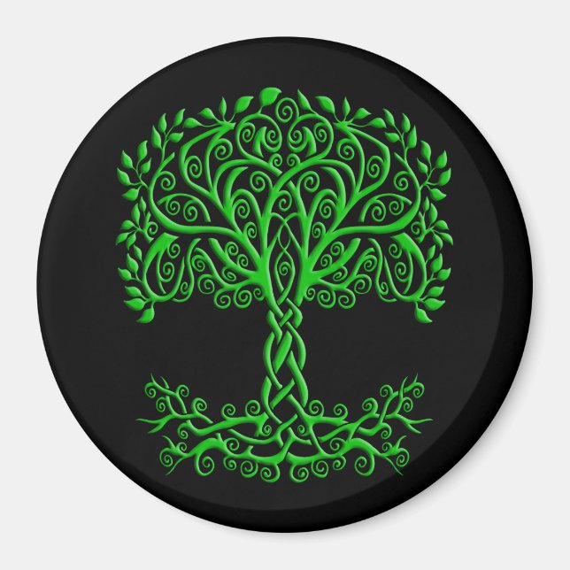 Green Celtic Tree Of Life Magnet (Front)