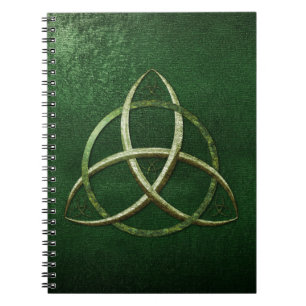 Green Celtic Trinity Knot Spiral Notebook