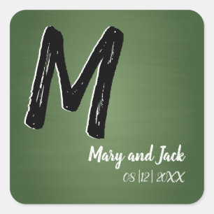 Green Chalkboard Rustic Old School Budget Value  Square Sticker