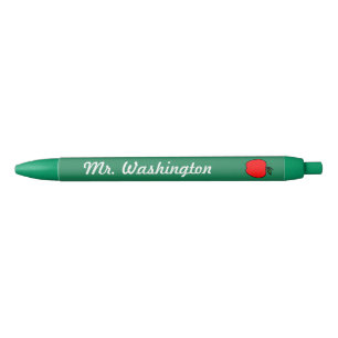 Green Chalkboard Teacher's Apple Pen