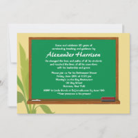 Green Chalkboard Teacher's Retirement Invitation