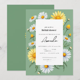 Green Chamomile Bridal Shower Invitation