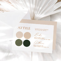 Green & Champagne Wedding Colour Palette Card
