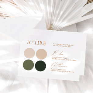 Green & Champagne Wedding Colour Palette Card