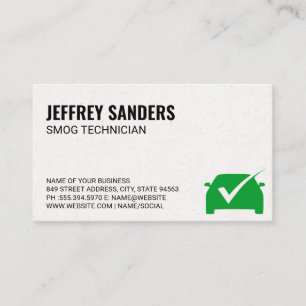 Green Check Mark   Auto Garage Business Card