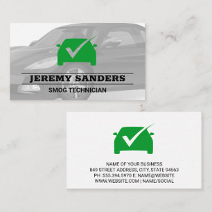 Green Check Mark Auto Services Car Business Card