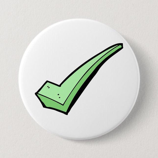 Green Check Mark Tick Symbol 7.5 Cm Round Badge (Front)