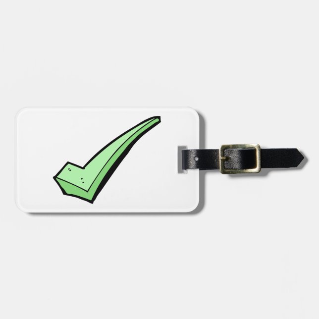 Green Check Mark Tick Symbol Luggage Tag (Front Horizontal)