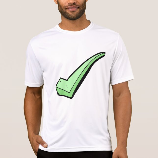 Green Check Mark Tick Symbol T-Shirt (Front)
