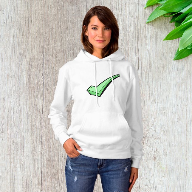 Green Check Mark Womens Hoodie (Creator Uploaded)