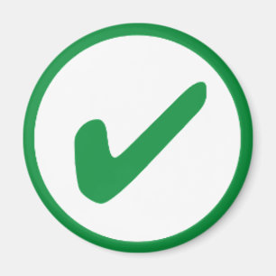 Green Check Mark Write Symbol Magnet