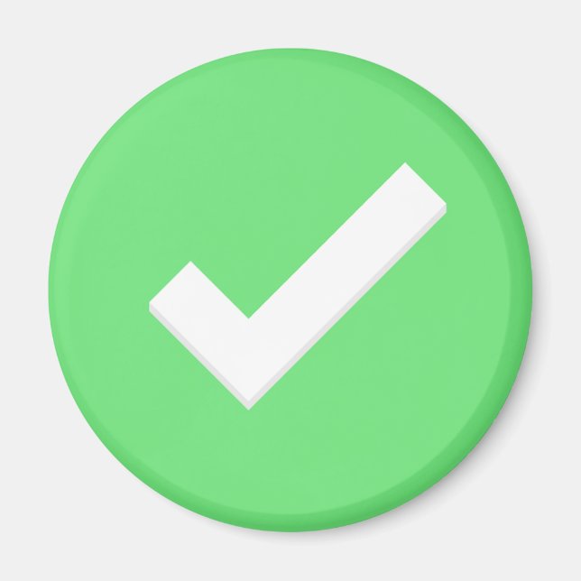 Green Check Mark Write Symbol Magnet (Front)