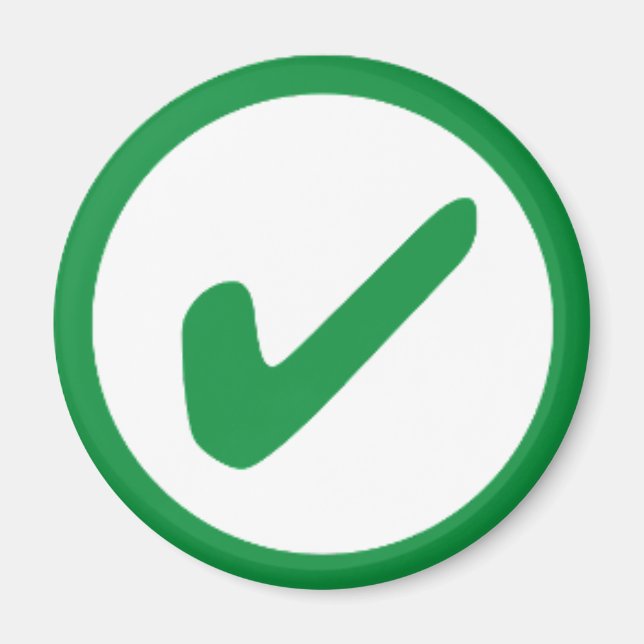 Green Check Mark Write Symbol Magnet (Front)