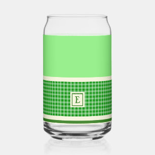 Green Check Monogram Can Glass