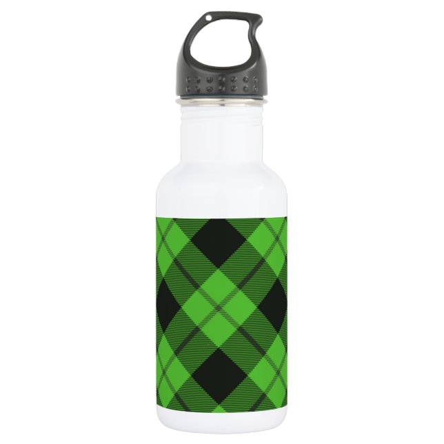 Green Check Tartan 532 Ml Water Bottle (Front)