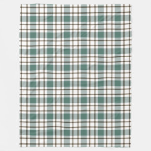 green checkered light tartan pattern fleece blanket