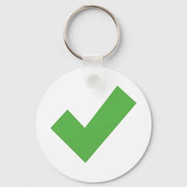 GREEN CHECKMARK CHECK CORRECT SYMBOL KEYCHAIN (Front)