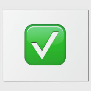 Green Checkmark In Box - Emoji Wrapping Paper
