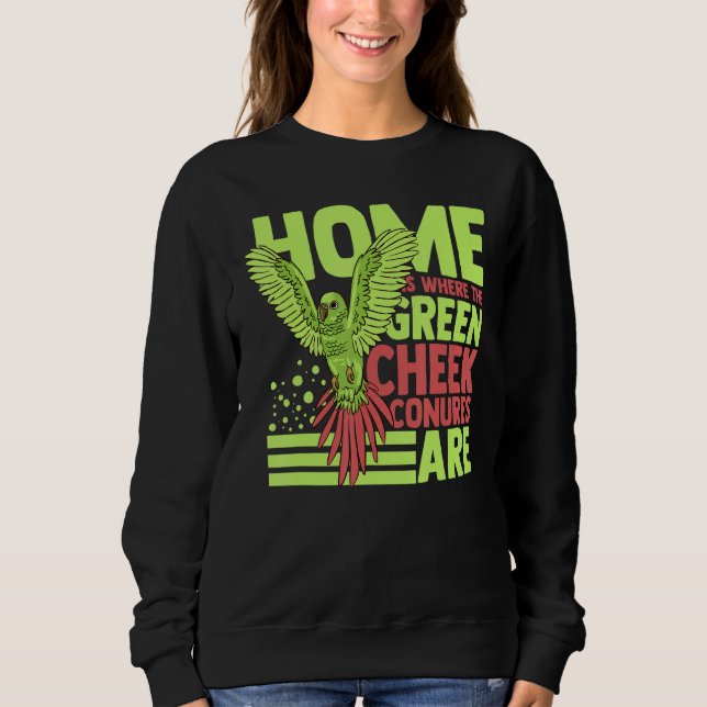 Green Cheek Conure Funny Animals Cute Birds Sweatshirt (Front)