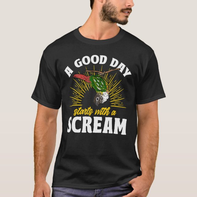 Green Cheek Conure Parrot Bird Conure T-Shirt (Front)