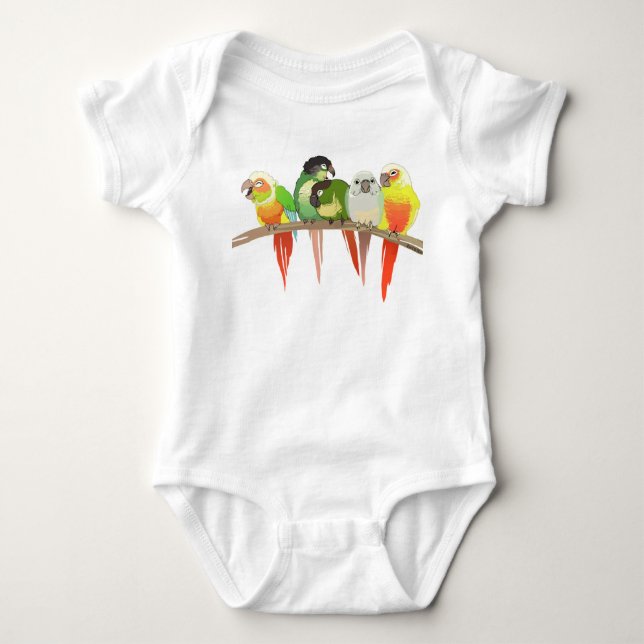 Green Cheek Conures T-Shirt (Front)