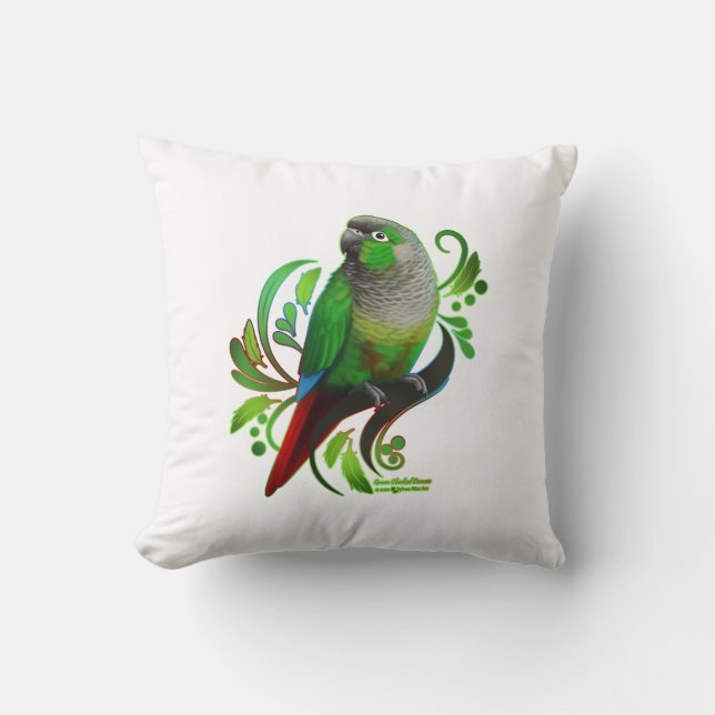 Green Cheeked Conure Pillow (Front)