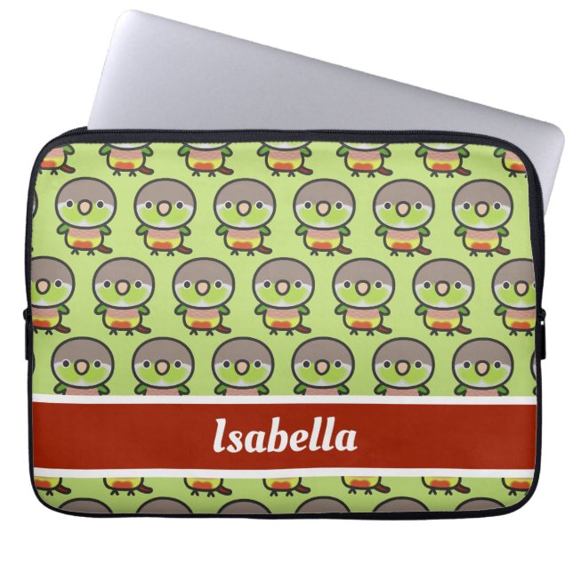 Green-cheeked parakeet / Pineapple Laptop Sleeve (Front)