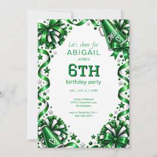 Green Cheer Birthday Party Invitation