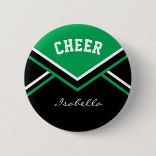Green Cheerleader Cheer 6 Cm Round Badge
