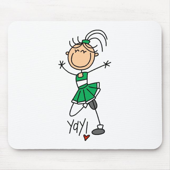 Green Cheerleader Mouse Pad (Front)