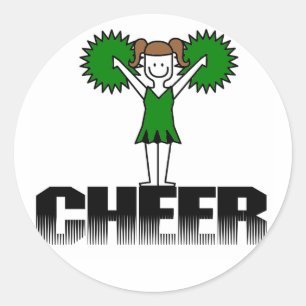 Green Cheerleading T-shirts and Gifts Classic Round Sticker
