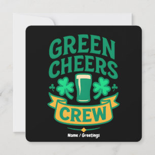 Green Cheers Crew Fun St Patrick’s Day Celebration Invitation