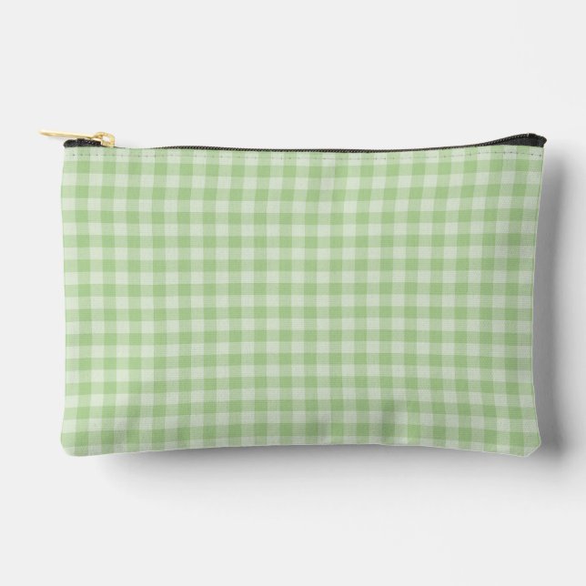 Green Chequerboard Pattern Small Accessory Pouch (Front)