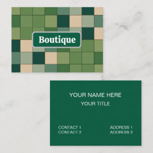 Green Chequered Boutique Business Card