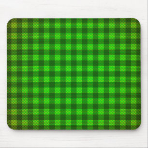 Green chequered carbon fibre patterned mouse pad