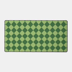 Green Chequered Diamond Pattern Desk Mat