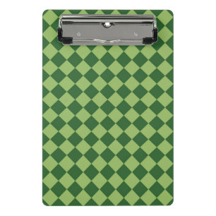 Green Chequered Diamond Pattern Mini Clipboard