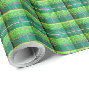Green chequered pattern small scale wrapping paper