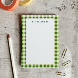 Green Chequered Personalised Post-it Notes