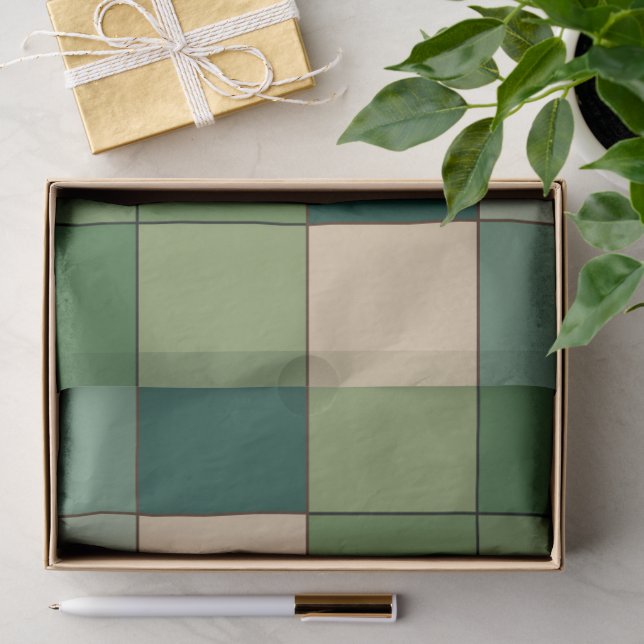 Green Chequered  Tissue Paper (Gift)