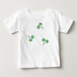 Green Cherry Pattern Baby T-Shirt