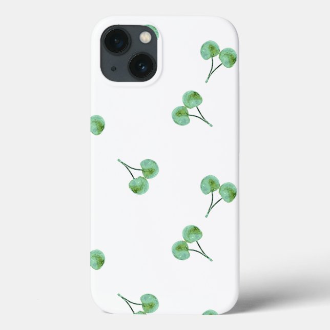 Green Cherry Pattern Case-Mate iPhone Case (Back)