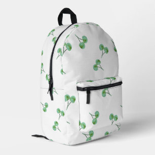Green Cherry Pattern Printed Backpack