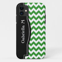 Green Chevron Black Frame iPhone 5 case