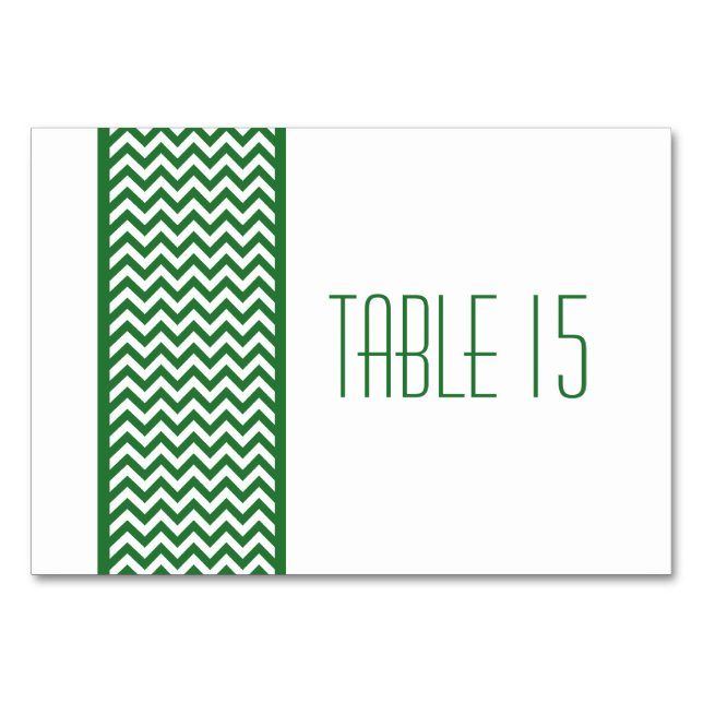 Green Chevron Border Table Card (Front)
