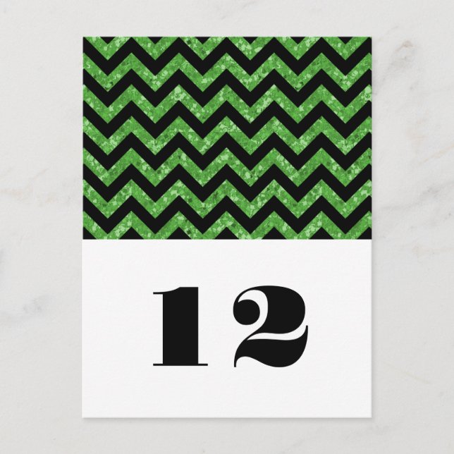 Green Chevron Glitter Table Postcard (Front)