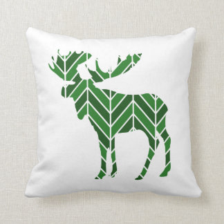 Green Chevron Moose Cushion