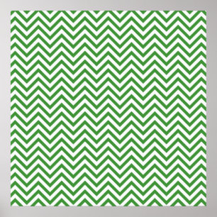 Green Chevron Pattern Poster