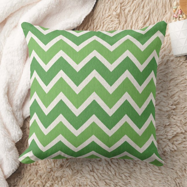 Green Chevron Pattern St. Patricks Day Cushion (Blanket)